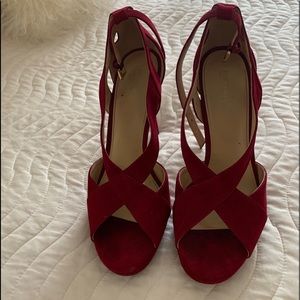 Michael Kors Red Suede Sandals